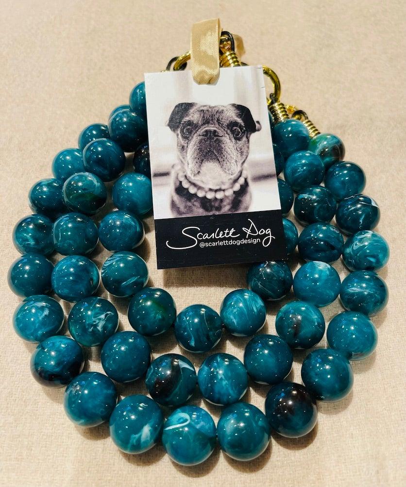 Scarlett Dog - Beaded Dog Necklace with 20mm Faux Jade Beads - Circus of Books